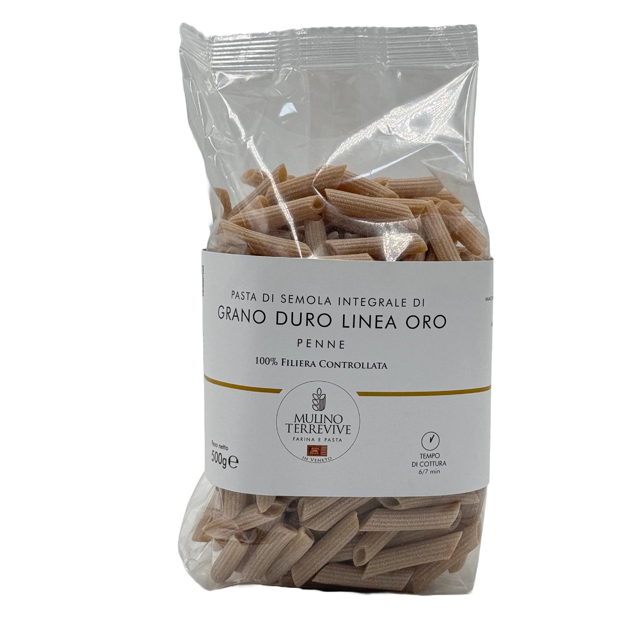 Pasta Integrale Grano Duro Linea Oro Penne 500g - Mulino Terrevive - vaigustando