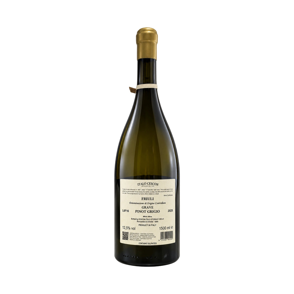Pinot Grigio-Grave Friuli DOC-Magnum (retro etichetta)-Italo Cescon-Vaigustando