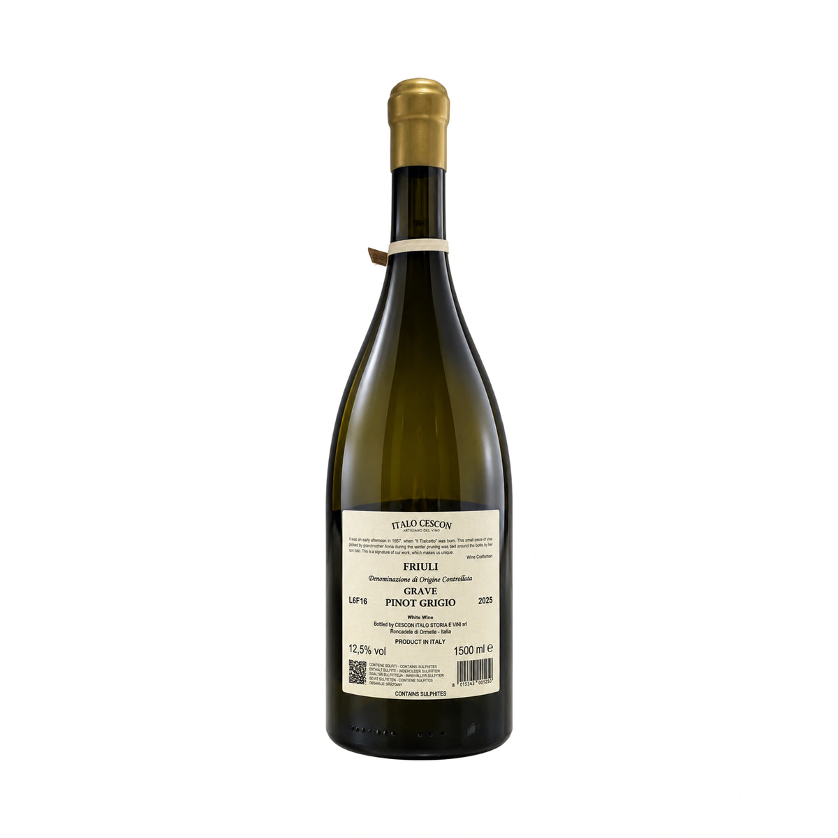Pinot Grigio-Grave Friuli DOC-Magnum (retro etichetta)-Italo Cescon-Vaigustando