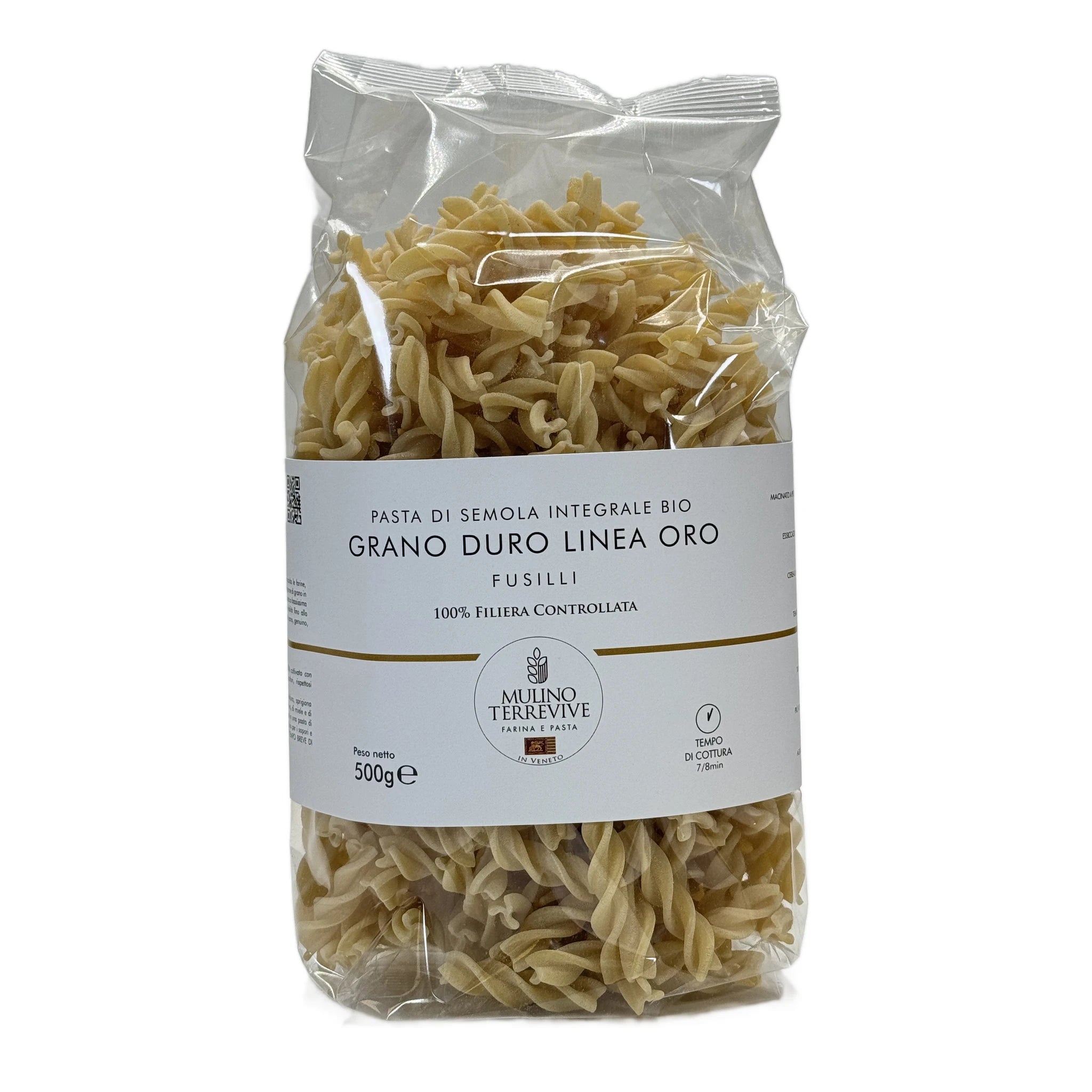 Pasta Integrale Grano Duro Linea Oro  Fusilli 500g - BIO  -  Mulino Terrevive - vaigustando
