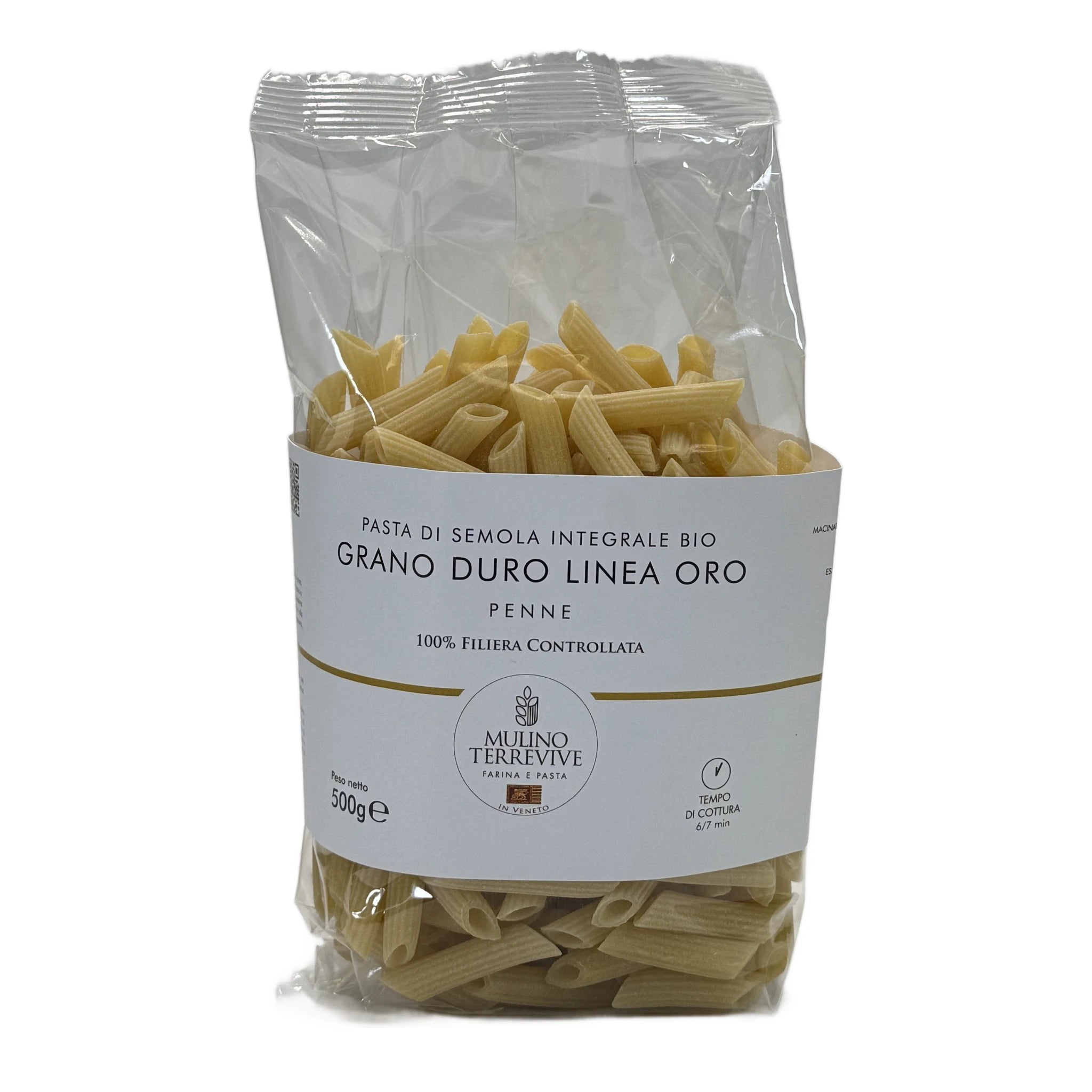 Pasta Integrale  Grano Duro Linea Oro  Penne 500g - BIO  -  Mulino Terrevive - vaigustando