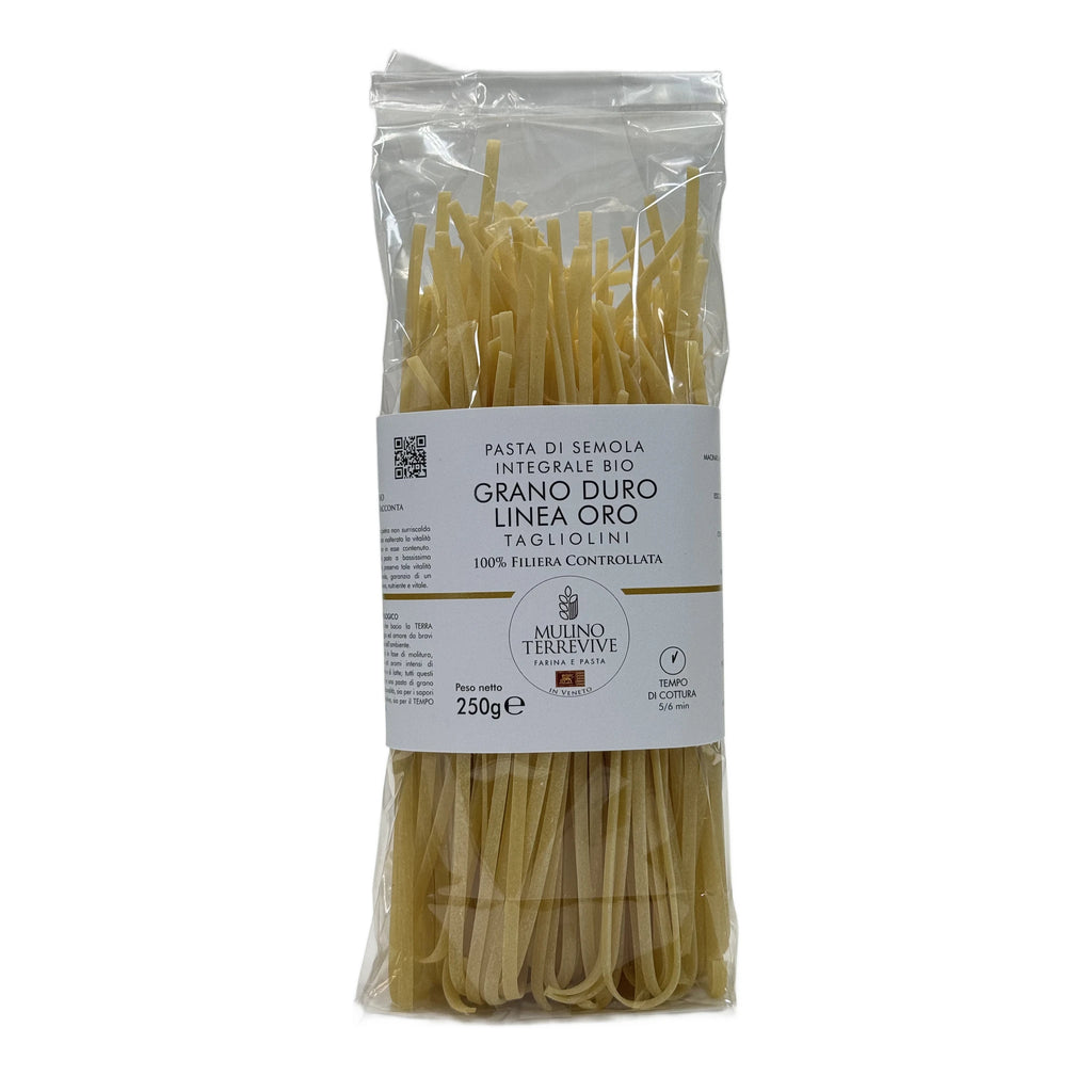 Pasta Integrale Grano Duro Linea Oro  Tagliolini 250g - BIO  -  Mulino Terrevive - vaigustando