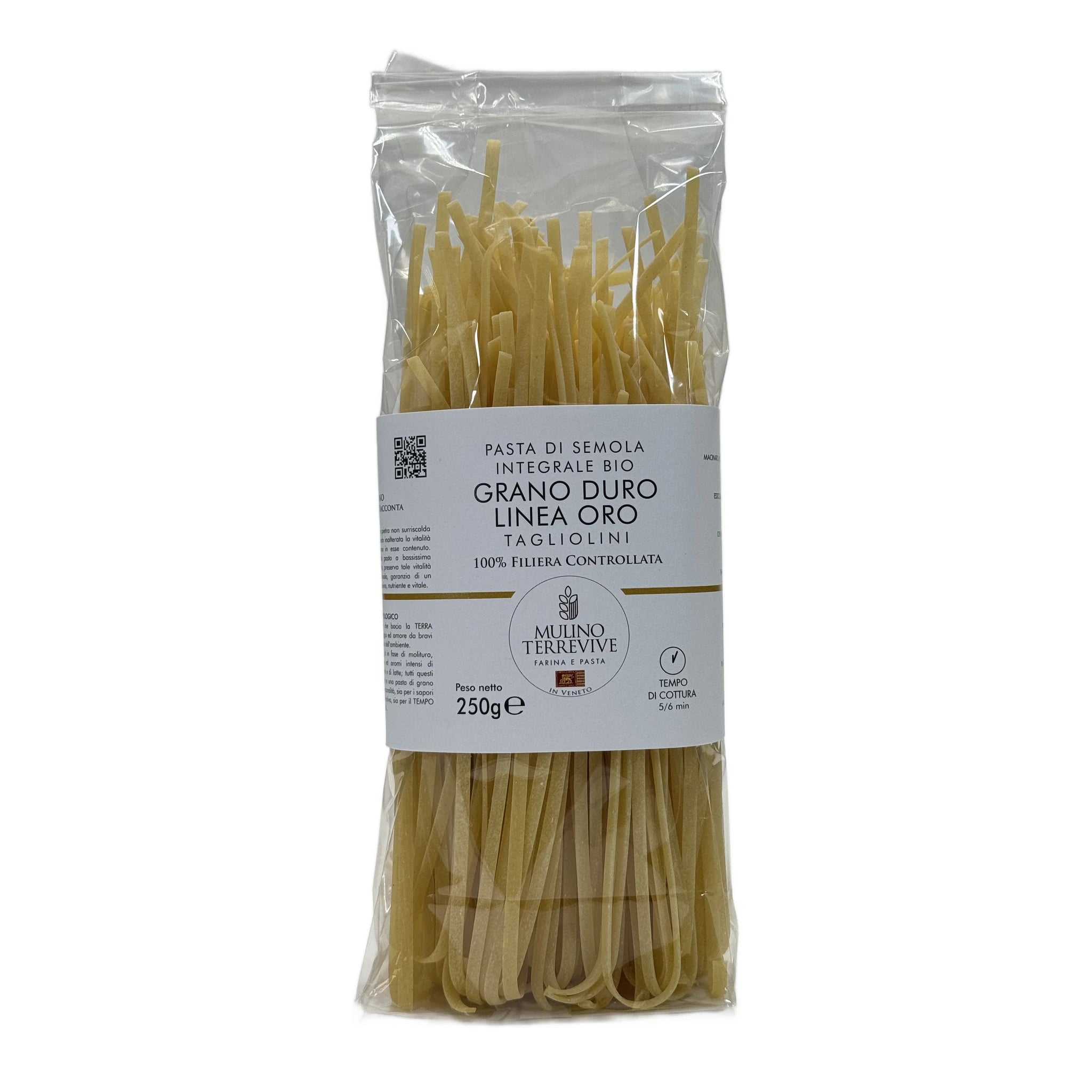 Pasta Integrale Grano Duro Linea Oro  Tagliolini 250g - BIO  -  Mulino Terrevive - vaigustando